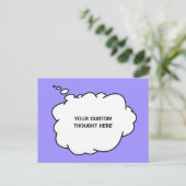 Aangepaste tekst & kleur Gedachtebel Briefkaart (Staand voorkant)