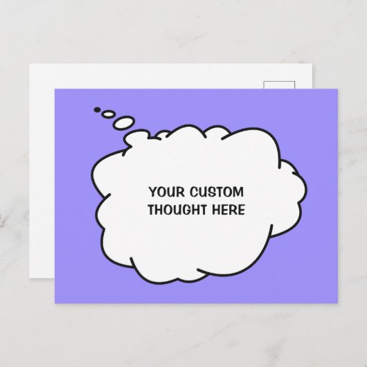 Aangepaste tekst & kleur Gedachtebel Briefkaart (Voorkant / Achterkant)