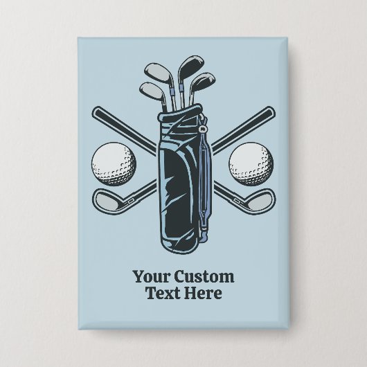 Aangepaste tekst & kleur Golf Button (Voorkant)
