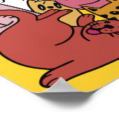 Aangepaste tekst & kleur Grappige katten illustrat Poster (Hoek)
