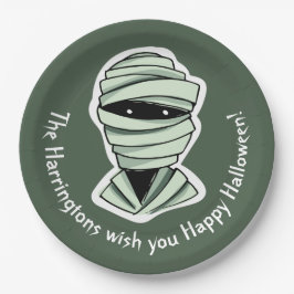 Aangepaste tekst & kleur Halloween Creatures 2/4 Papieren Bordje