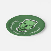 Aangepaste tekst & kleur Halloween Creatures 3/4 Papieren Bordje (Gekanteld)