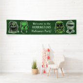 Aangepaste tekst & kleur Halloween Creatures banne Spandoek (Insitu)