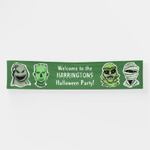 Aangepaste tekst & kleur Halloween Creatures banne