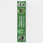 Aangepaste tekst & kleur Halloween Creatures banne Spandoek (Verticaal)