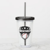 Aangepaste tekst & kleur honkbal acryl drinkbeker (Voorkant)