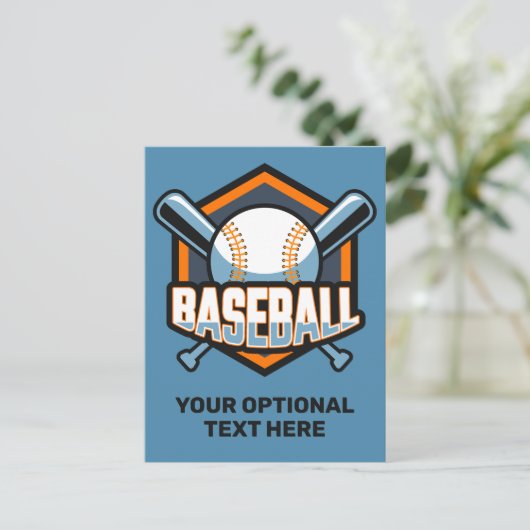 Aangepaste tekst & kleur honkbal briefkaart (Staand voorkant)