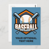 Aangepaste tekst & kleur honkbal briefkaart (Voorkant / Achterkant)