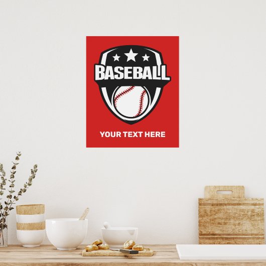 Aangepaste tekst & kleur honkbal poster (Keuken)