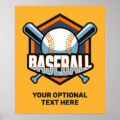 Aangepaste tekst & kleur honkbal poster (Voorkant)
