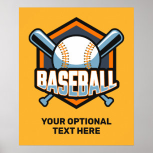 Aangepaste tekst & kleur honkbal poster
