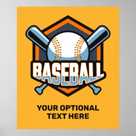 Aangepaste tekst & kleur honkbal poster (Voorkant)