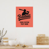 Aangepaste tekst & kleur honkbal poster (Keuken)