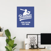 Aangepaste tekst & kleur honkbal poster (Thuiskantoor)