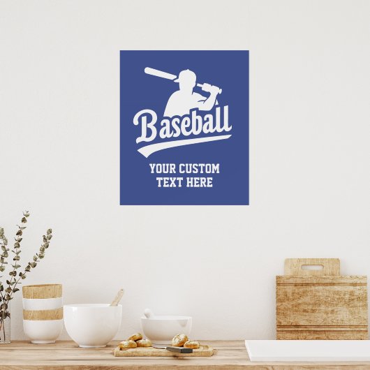 Aangepaste tekst & kleur honkbal poster (Keuken)