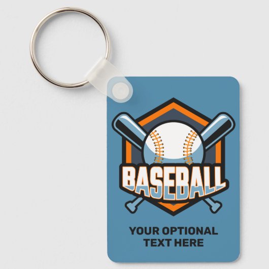 Aangepaste tekst & kleur honkbal sleutelhanger (Voorkant)