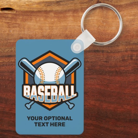 Aangepaste tekst & kleur honkbal sleutelhanger (Achterkant)