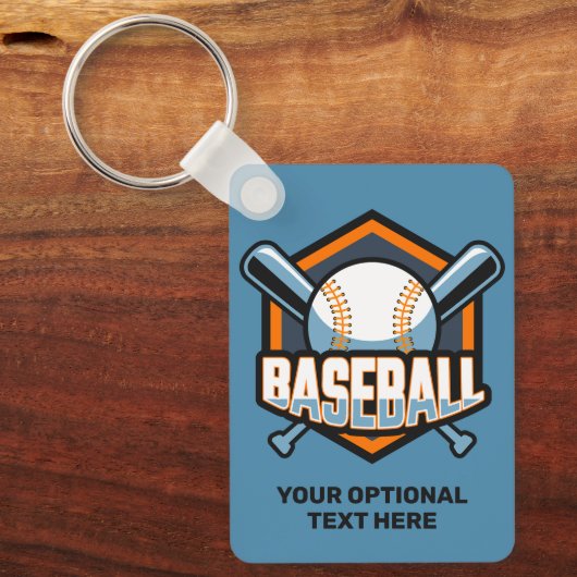 Aangepaste tekst & kleur honkbal sleutelhanger (Voorkant)