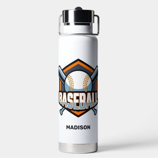 Aangepaste tekst & kleur honkbal waterfles (Achterkant)