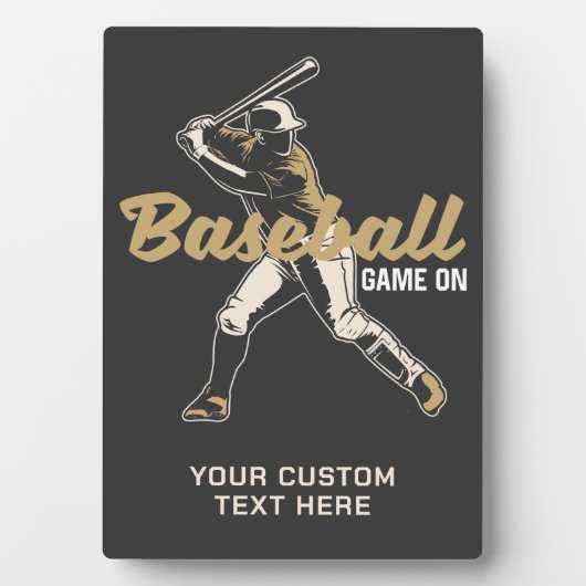 Aangepaste tekst & kleur honkbalspeler fotoplaat (voorkant)