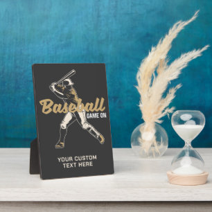Aangepaste tekst & kleur honkbalspeler fotoplaat