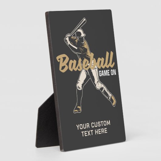 Aangepaste tekst & kleur honkbalspeler fotoplaat (Zijkant)
