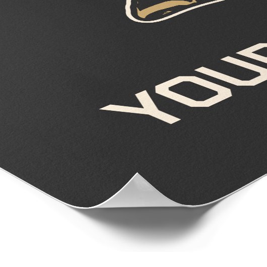 Aangepaste tekst & kleur honkbalspeler poster (Hoek)