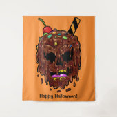 Aangepaste tekst & kleur Ice Cream Skull tapestry Wandkleed (Voorkant)
