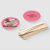 Aangepaste tekst & kleur ijs lover fan set handwaaier (Niet-gemonteerd)