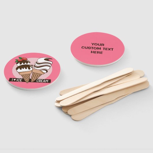 Aangepaste tekst & kleur ijs lover fan set handwaaier (Niet-gemonteerd)