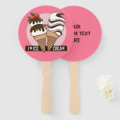 Aangepaste tekst & kleur ijs lover fan set handwaaier (Voorkant en achterkant)