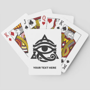 Aangepaste tekst & kleur oog van Horus Pokerkaarten