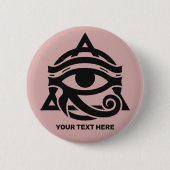 Aangepaste tekst & kleur oog van Horus Ronde Button 5,7 Cm (Voorkant)
