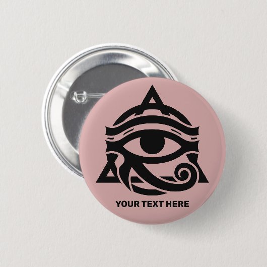 Aangepaste tekst & kleur oog van Horus Ronde Button 5,7 Cm (Voorkant /achterkant)