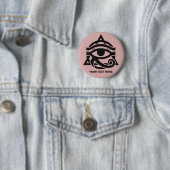 Aangepaste tekst & kleur oog van Horus Ronde Button 5,7 Cm (In situ)