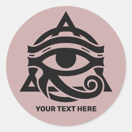 Aangepaste tekst & kleur oog van Horus Ronde Sticker (Voorkant)