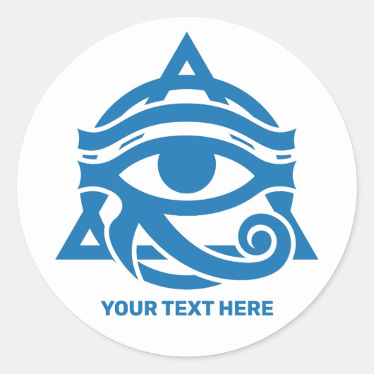 Aangepaste tekst & kleur oog van Horus Ronde Sticker (Voorkant)