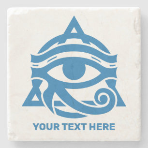 Aangepaste tekst & kleur oog van Horus Stenen Onderzetter