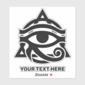 Aangepaste tekst & kleur oog van Horus Sticker (Vel)