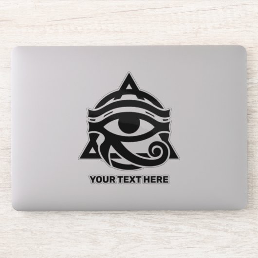 Aangepaste tekst & kleur oog van Horus Sticker (Computer)