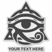 Aangepaste tekst & kleur oog van Horus Sticker (Voorkant)