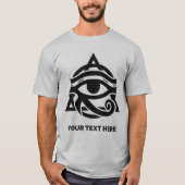 Aangepaste tekst & kleur oog van Horus T-shirt (Voorkant)
