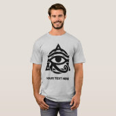 Aangepaste tekst & kleur oog van Horus T-shirt (Voorkant volledig)