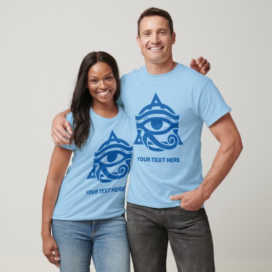 Aangepaste tekst & kleur oog van Horus T-shirt (Unisex)