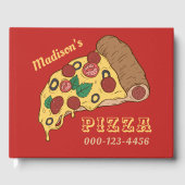 Aangepaste tekst & kleur PIZZA Gastenboek (Voorkant)