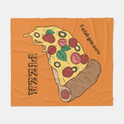 Aangepaste tekst & kleur Pizza Slice gooien dekens (Voorkant (Horizontaal))