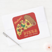 Aangepaste tekst & kleur PIZZA stickers (Envelop)