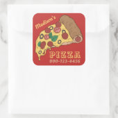 Aangepaste tekst & kleur PIZZA stickers (Tas)