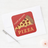 Aangepaste tekst & kleur PIZZA stickers (Envelop)