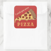Aangepaste tekst & kleur PIZZA stickers (Tas)